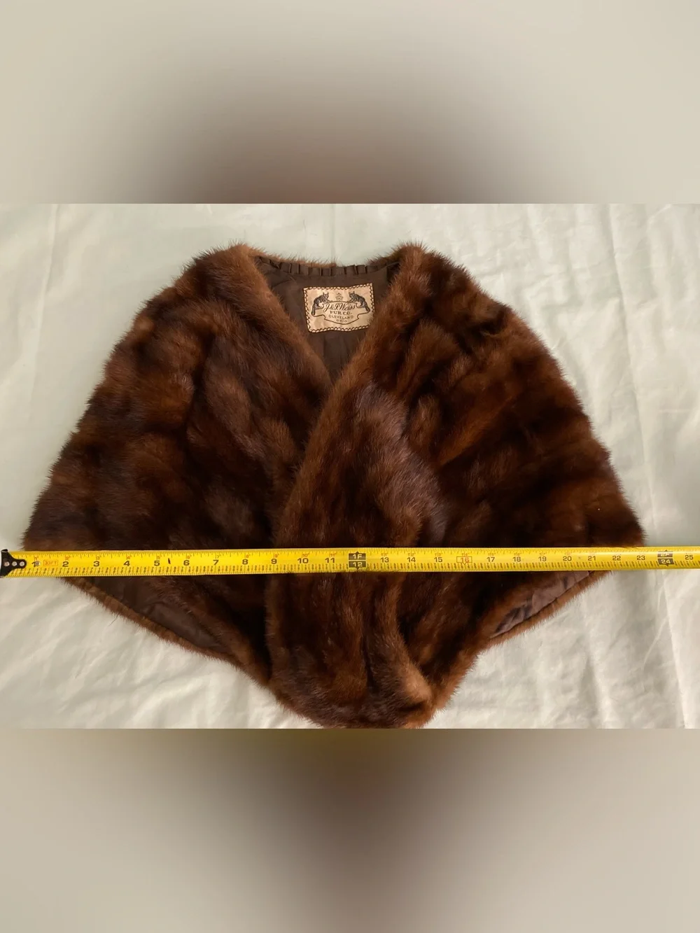 J & J Weiss Fur Co Cleveland Brown Fur Stole - Luxurious Women’s Accessory